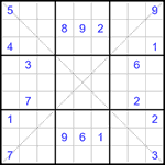 Судоку Х 9х9 #324 трудный