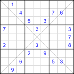 Судоку Х 9х9 #325 трудный