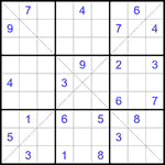 Судоку Х 9х9 #321 очень трудный