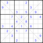 Судоку Х 9х9 #323 очень трудный