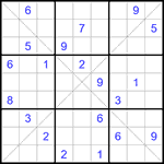 Судоку Х 9х9 #324 очень трудный