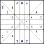 Судоку Х 9х9 #325 очень трудный