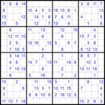 Судоку 16х16 #56 легкий