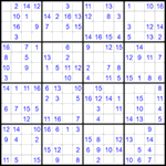 Судоку 16х16 #60 легкий