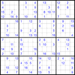 Судоку 16х16 #52 средний