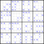 Судоку 16х16 #51 трудный