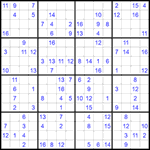 Судоку 16х16 #51 очень трудный