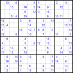 Судоку 16х16 #52 очень трудный