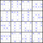 Судоку 16х16 #53 очень трудный