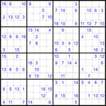 Судоку 16х16 #54 очень трудный