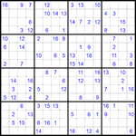 Судоку 16х16 #55 очень трудный