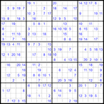 Судоку 20х20 #23 трудный
