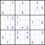 Судоку 9х9 #1411 трудный