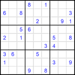 Судоку 9х9 #1424 трудный