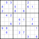 Судоку 9х9 #1425 трудный