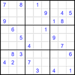 Судоку 9х9 #1426 трудный