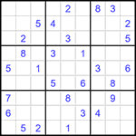 Судоку 9х9 #1433 трудный