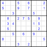 Судоку 9х9 #1435 трудный