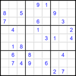 Судоку 9х9 #1436 трудный