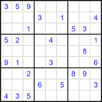 Судоку 9х9 #1439 трудный