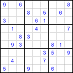 Судоку 9х9 #1451 трудный