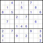 Судоку 9х9 #1454 трудный