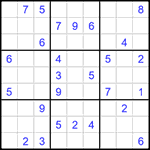 Судоку 9х9 #1464 трудный