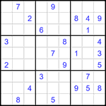 Судоку 9х9 #1407 очень трудный