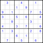 Судоку 9х9 #1411 очень трудный