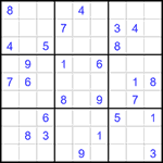 Судоку 9х9 #1412 очень трудный