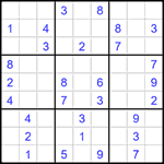 Судоку 9х9 #1424 очень трудный