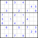 Судоку 9х9 #1425 очень трудный