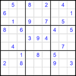 Судоку 9х9 #1433 очень трудный