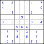 Судоку 9х9 #1436 очень трудный