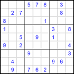 Судоку 9х9 #1438 очень трудный