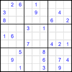 Судоку 9х9 #1442 очень трудный