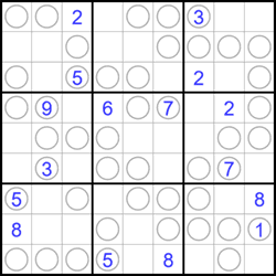 Судоку “Чет-нечет” 9х9 #252 очень трудный