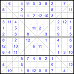 Судоку Х 12х12 #57 легкий