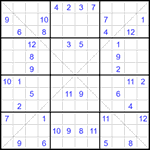 Судоку Х 12х12 #51 трудный