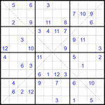 Судоку Х 12х12 #52 трудный