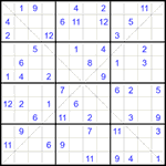Судоку Х 12х12 #53 трудный