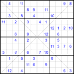 Судоку Х 12х12 #55 трудный