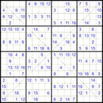 Судоку Х 16х16 #59 легкий