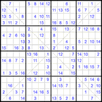 Судоку Х 16х16 #60 легкий