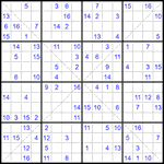 Судоку Х 16х16 #54 трудный