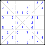 Судоку Х 9х9 351 легкий