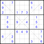 Судоку Х 9х9 #327 средний