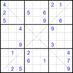 Судоку Х 9х9 #326 трудный