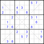 Судоку Х 9х9 #327 трудный