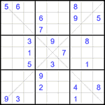 Судоку Х 9х9 #328 трудный